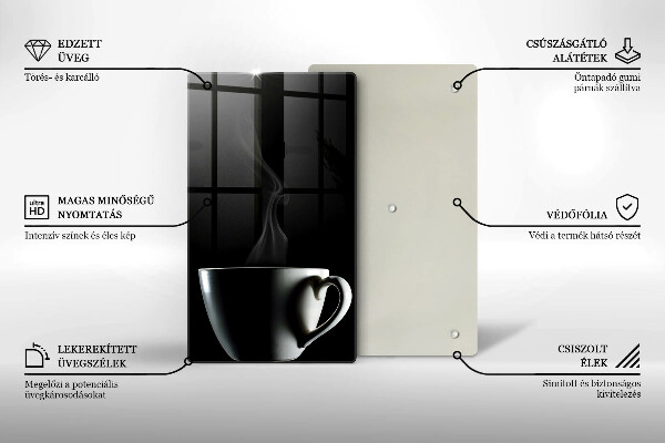 Steklena podloga za rezanje Skodelica čaja