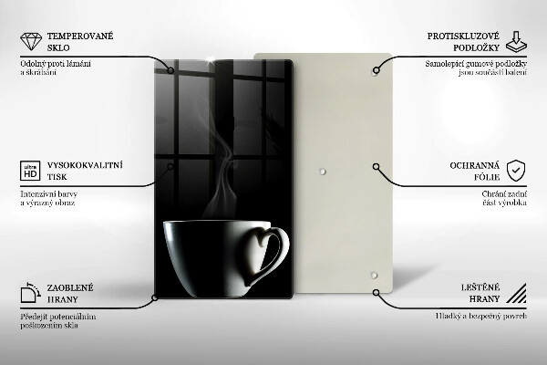 Steklena podloga za rezanje Skodelica čaja