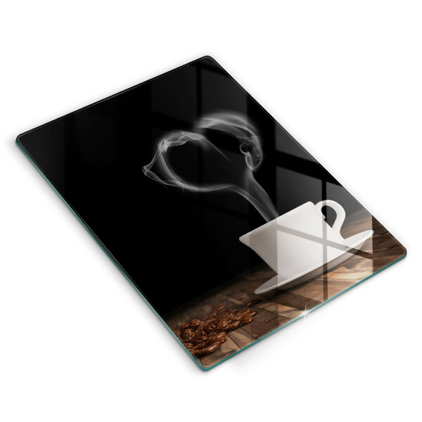 Steklena podloga za rezanje Kavna skodelica srce