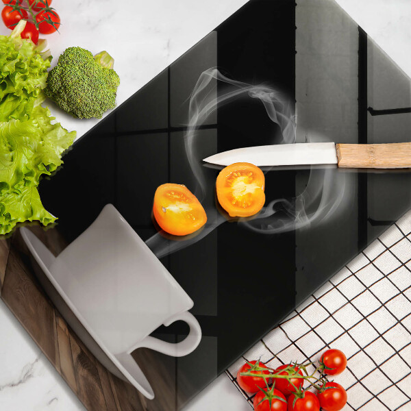 Steklena podloga za rezanje Kavna skodelica srce