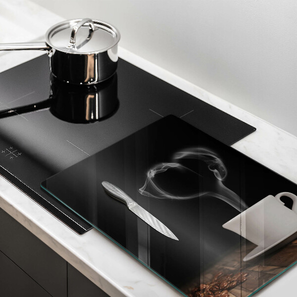 Steklena podloga za rezanje Kavna skodelica srce