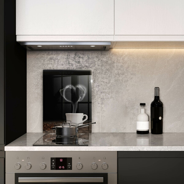 Steklena podloga za rezanje Kavna skodelica srce