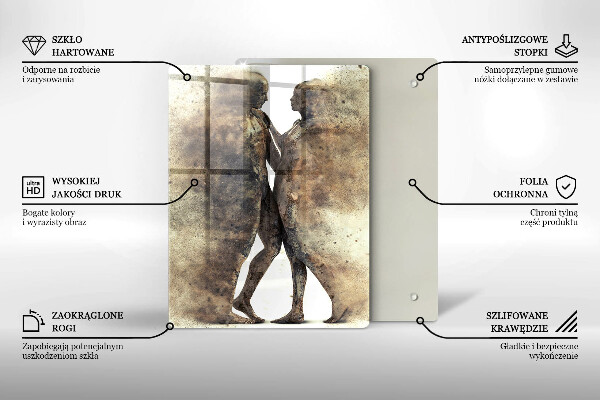 Steklena podloga za rezanje Telesa zaljubljenih ljudi