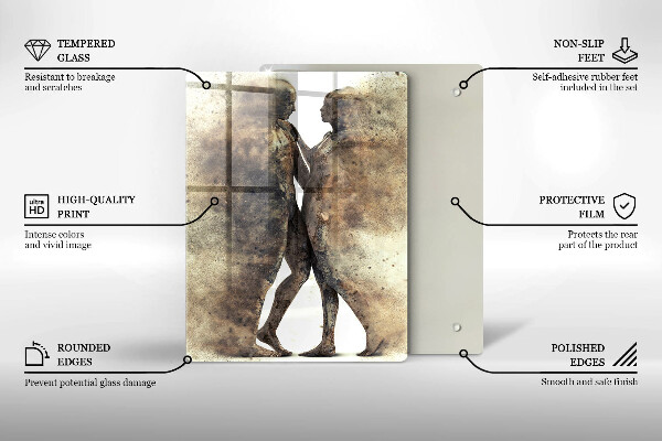 Steklena podloga za rezanje Telesa zaljubljenih ljudi