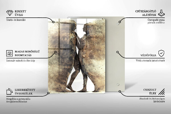 Steklena podloga za rezanje Telesa zaljubljenih ljudi