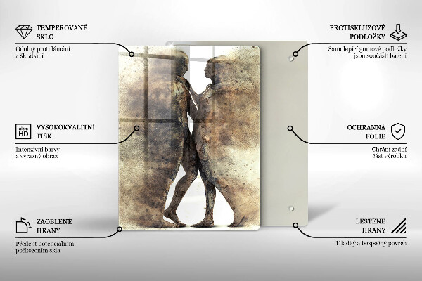 Steklena podloga za rezanje Telesa zaljubljenih ljudi