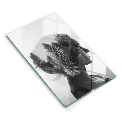 Steklena podloga za rezanje Ženska in gozd