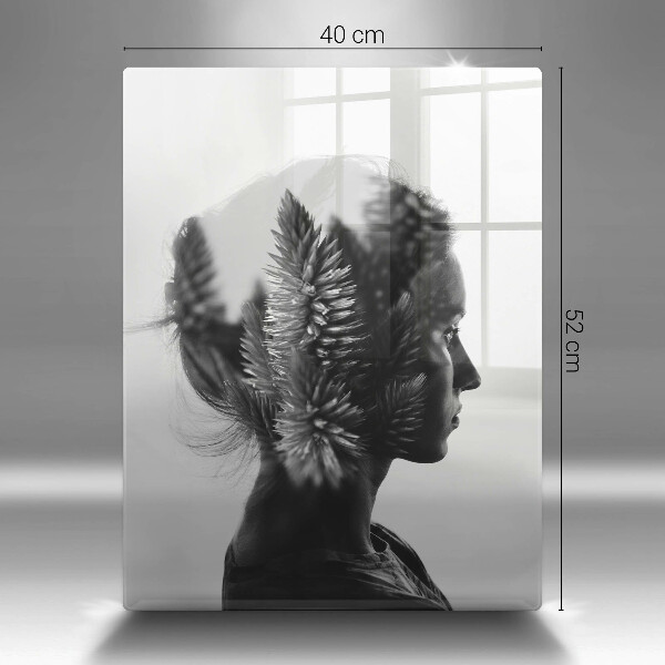 Steklena podloga za rezanje Ženska in gozd