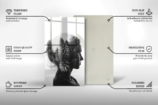 Steklena podloga za rezanje Ženska in gozd