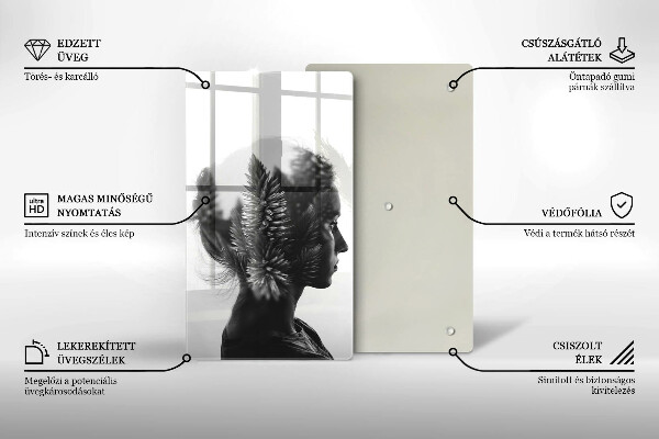 Steklena podloga za rezanje Ženska in gozd
