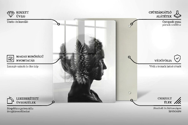 Steklena podloga za rezanje Ženska in gozd