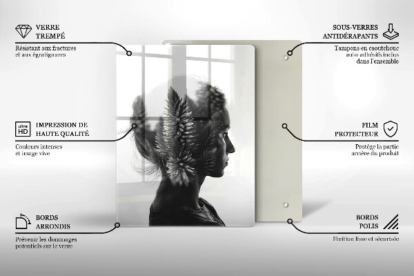 Steklena podloga za rezanje Ženska in gozd