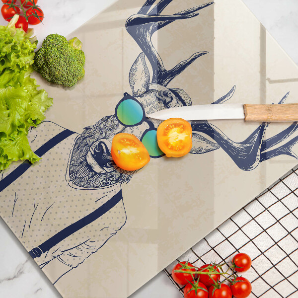 Steklena podloga za rezanje Ilustracija moža jelena