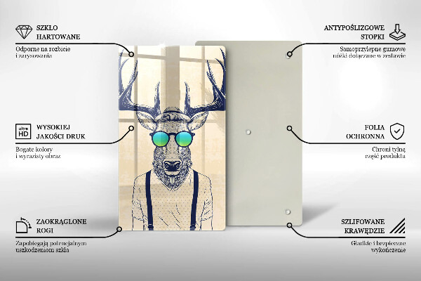 Steklena podloga za rezanje Ilustracija moža jelena