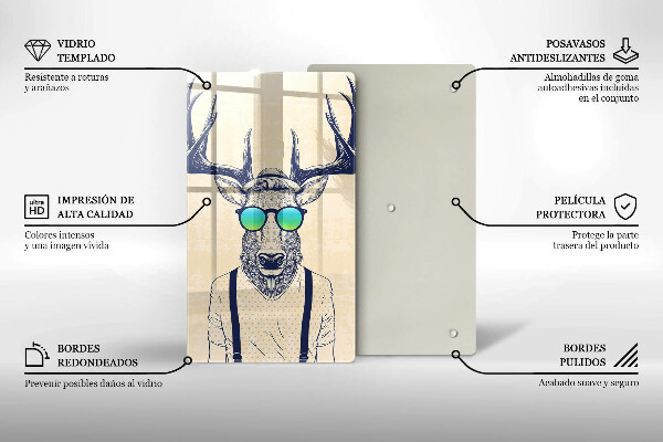 Steklena podloga za rezanje Ilustracija moža jelena