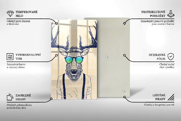 Steklena podloga za rezanje Ilustracija moža jelena