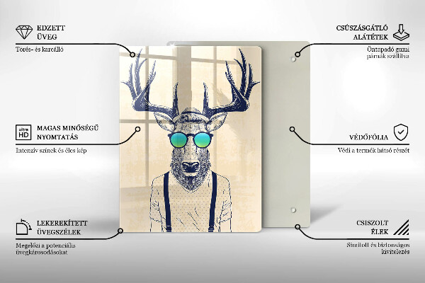 Steklena podloga za rezanje Ilustracija moža jelena