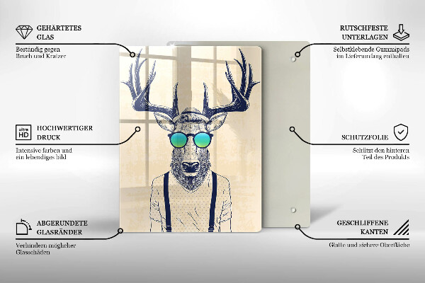 Steklena podloga za rezanje Ilustracija moža jelena