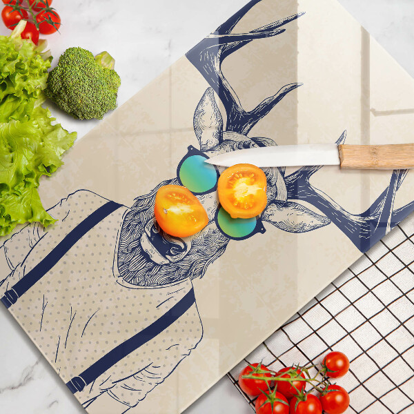 Steklena podloga za rezanje Ilustracija moža jelena