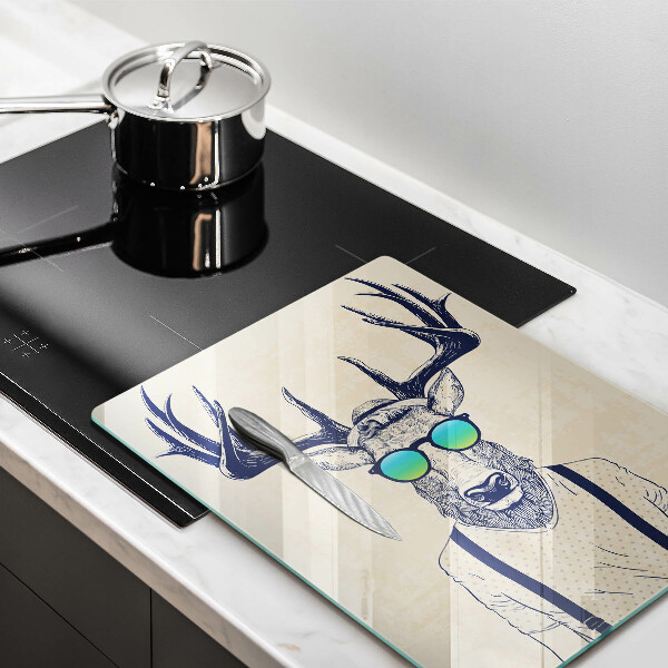 Steklena podloga za rezanje Ilustracija moža jelena