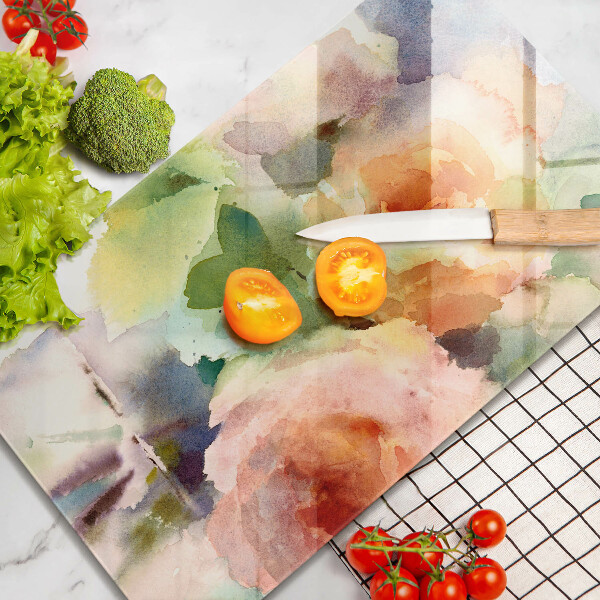 Steklena podloga za rezanje Poslikane rože