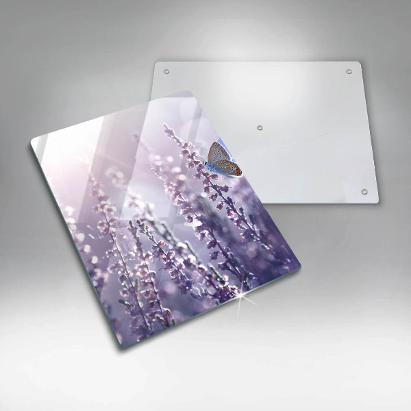 Steklena podloga za rezanje Divje rože in metulj