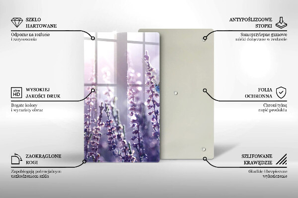 Steklena podloga za rezanje Divje rože in metulj