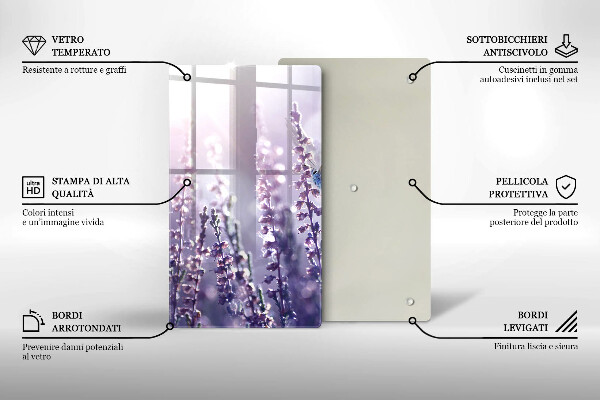 Steklena podloga za rezanje Divje rože in metulj