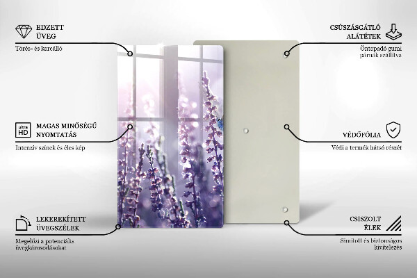 Steklena podloga za rezanje Divje rože in metulj