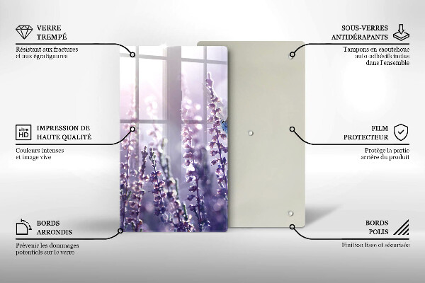 Steklena podloga za rezanje Divje rože in metulj