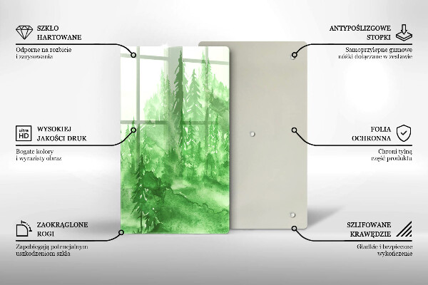 Steklena podloga za rezanje Slikan gozd