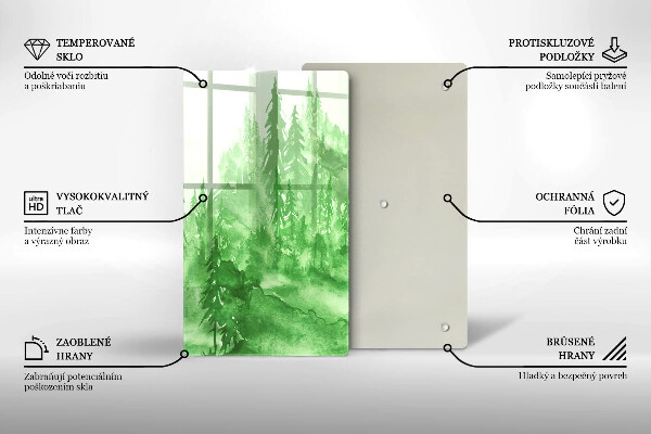 Steklena podloga za rezanje Slikan gozd