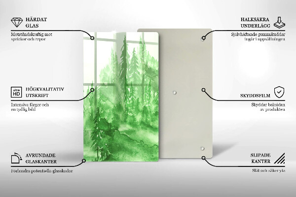 Steklena podloga za rezanje Slikan gozd