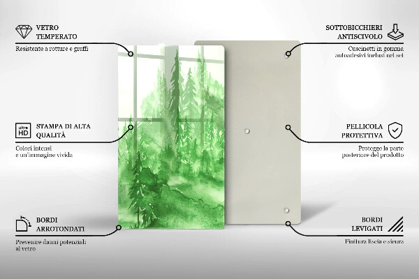 Steklena podloga za rezanje Slikan gozd
