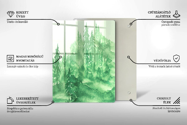 Steklena podloga za rezanje Slikan gozd