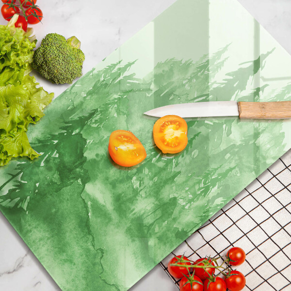 Steklena podloga za rezanje Slikan gozd