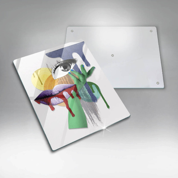 Steklena podloga za rezanje Umetniški abstraktni kolaž