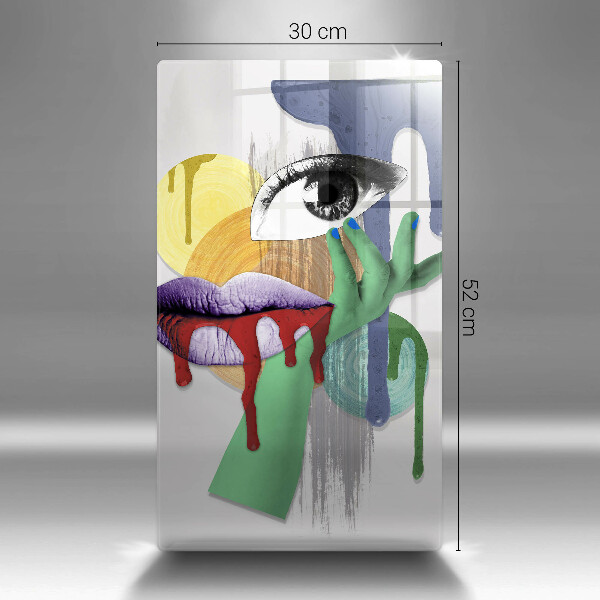 Steklena podloga za rezanje Umetniški abstraktni kolaž