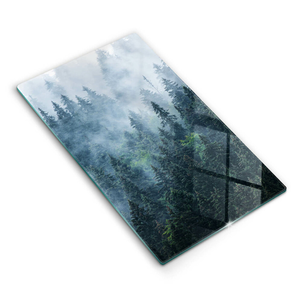 Steklena podloga za rezanje Gozdno drevje in megla