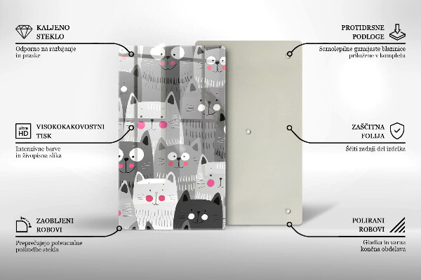 Steklena podloga za rezanje Ilustracija mačk