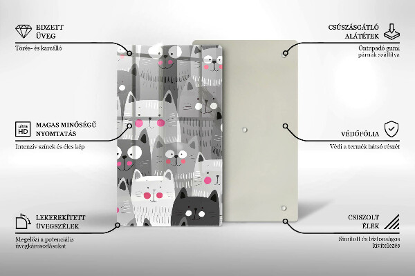 Steklena podloga za rezanje Ilustracija mačk