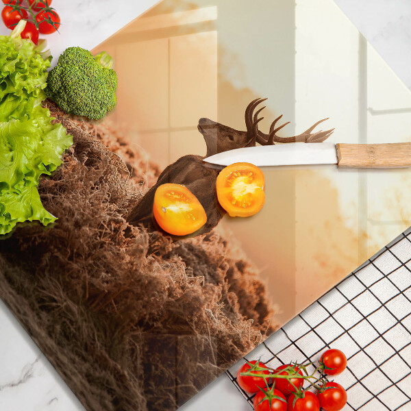 Steklena podloga za rezanje Jeleni na polju