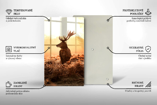 Steklena podloga za rezanje Jeleni na polju