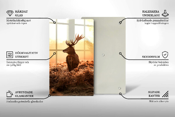 Steklena podloga za rezanje Jeleni na polju