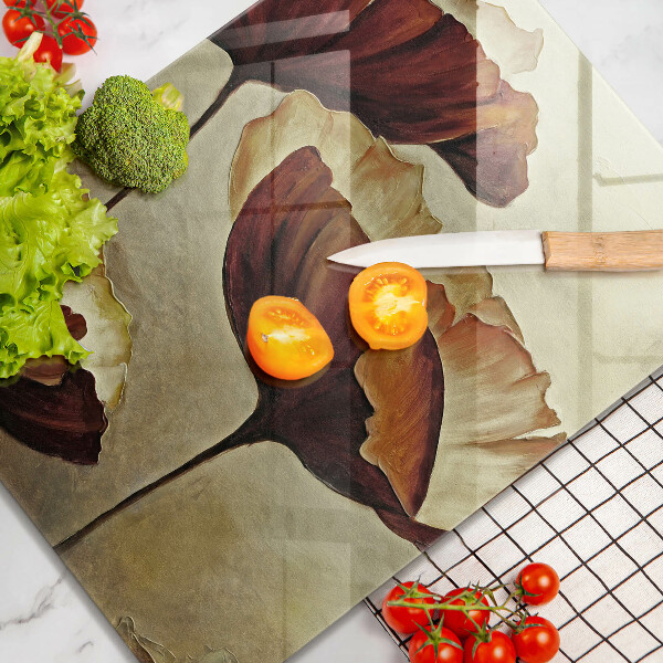 Steklena podloga za rezanje Poslikane boho rože