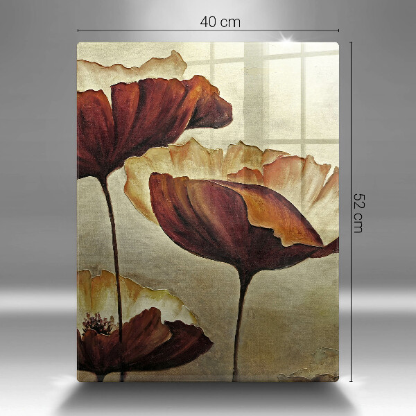 Steklena podloga za rezanje Poslikane boho rože