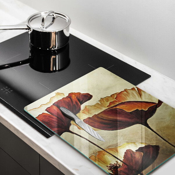 Steklena podloga za rezanje Poslikane boho rože