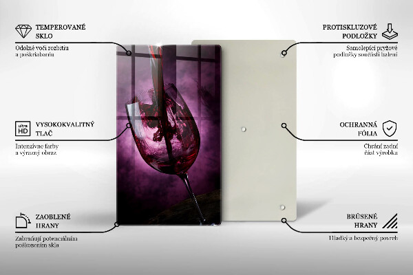 Steklena podloga za rezanje Kozarec vina