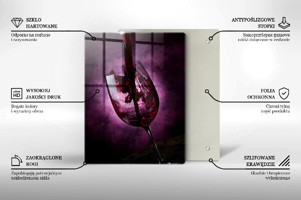 Steklena podloga za rezanje Kozarec vina