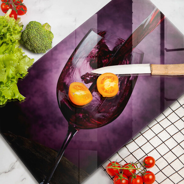 Steklena podloga za rezanje Kozarec vina